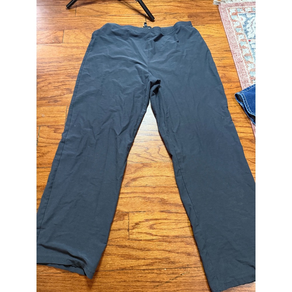 Eileen Fisher Womens Medium Charcoal Gray Straight Leg Elastic Waist Pants